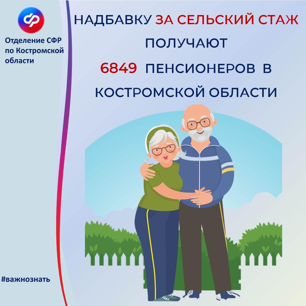 В Костромской области более 6 тысяч пенсионеров получают надбавку за сельский стаж